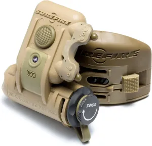 SureFire HL1-C-TN Helmet Light, 3V, 1.4-19.2 lu, Rd/WH/IR LEDs, Tan