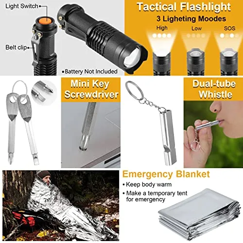 Survival Kit,19n1 Emergency Survival Gear & Equipment-Fishing