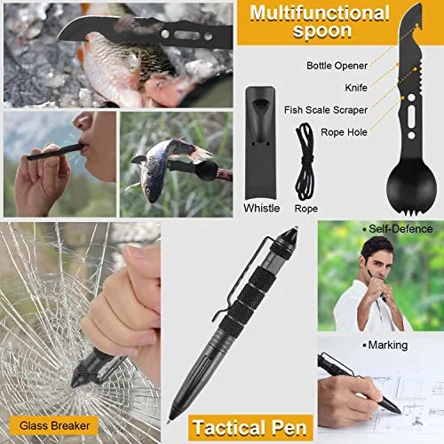 Survival Kit,19n1 Emergency Survival Gear & Equipment-Fishing