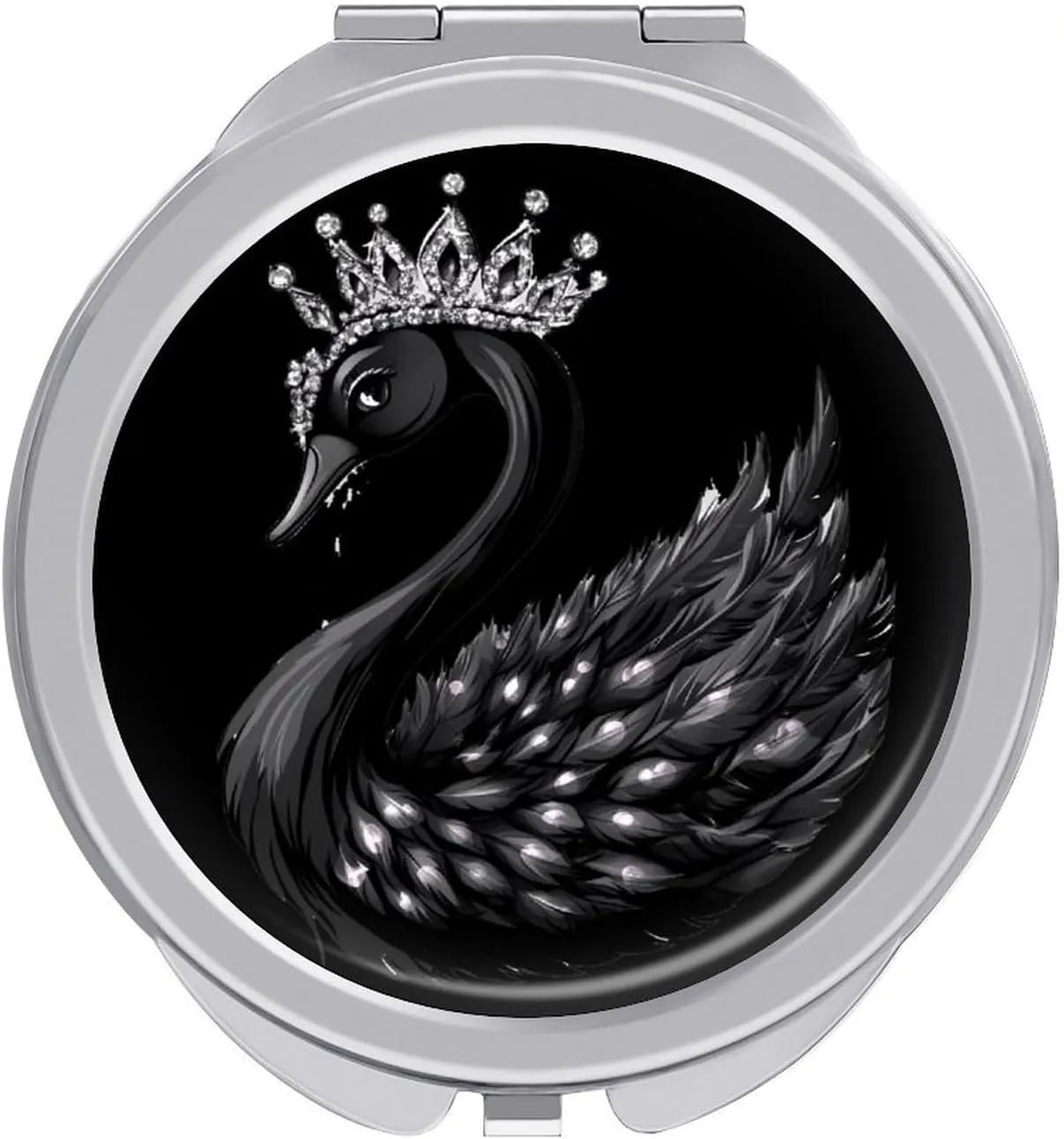 Swan Compact Makeup Mirror Mini Foldable Cosmetic Mirror Portable Travel Mirror for Purse Pocket