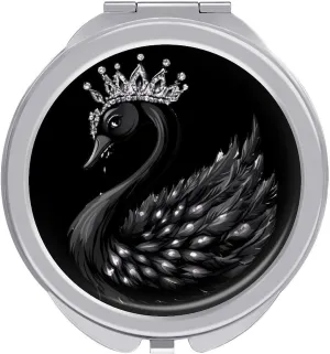 Swan Compact Makeup Mirror Mini Foldable Cosmetic Mirror Portable Travel Mirror for Purse Pocket