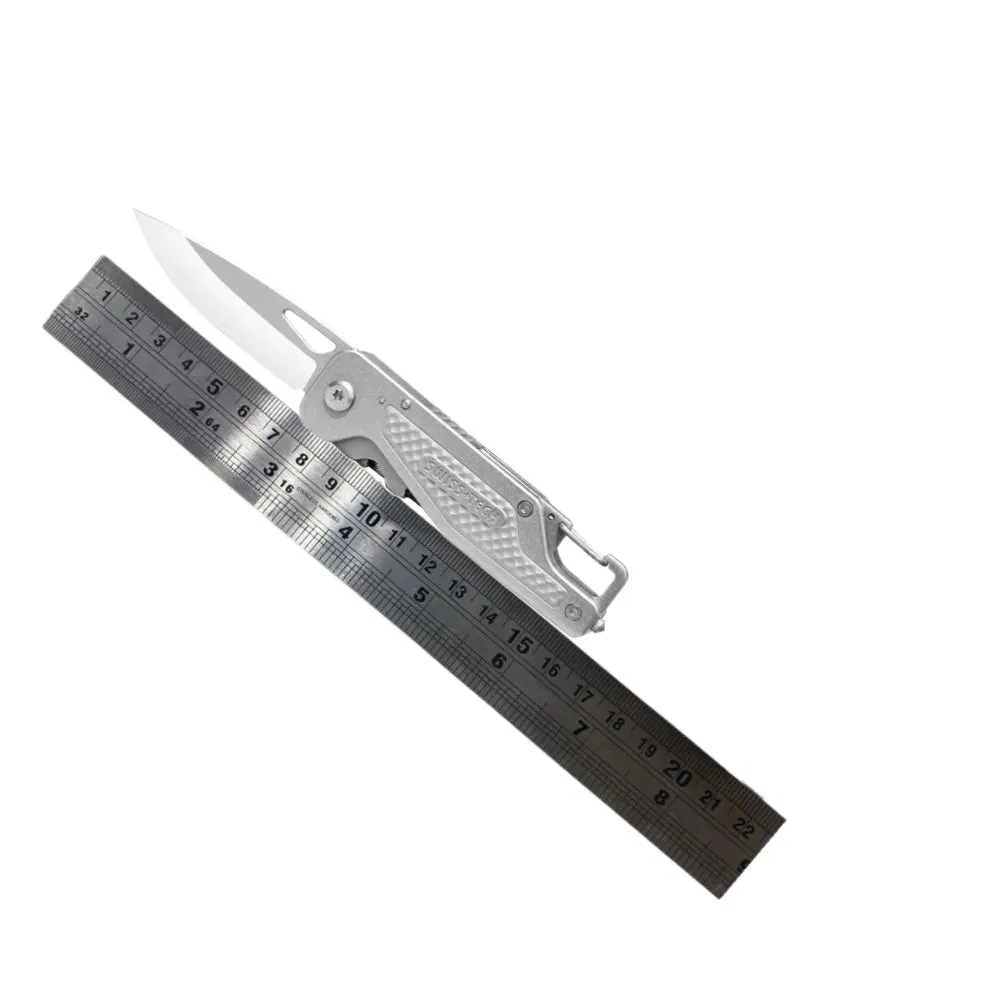 SWISS TECH 11-in-1 Stainless Steel Folding Multi Knife Compact Outdoor Pocket Tool