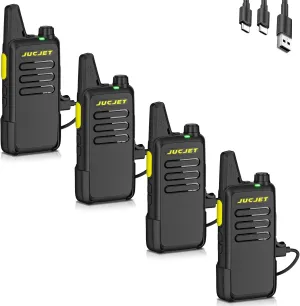 T20 Upgraded Walkie Talkies T20D Long Range Two Way Radio, with 22 FRS Channels. Walky Talky for Adults with Intelligent Noise, One Click Frequency Matching and Digital intercom(4 Pcs)