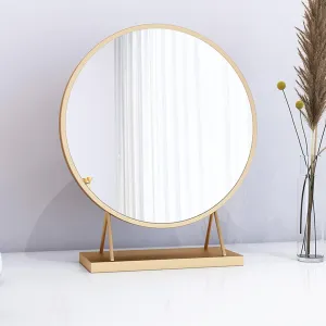Table Mirror,Countertop Mirror,Tabletop Vanity Mirror,Round Mirror Makeup Mirror,Bathroom Dormitory Vanity Mirror,Shaving Vanity Mirror with Stand hd Mirror freestanding