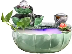 Tabletop Fountain Alpine Fountain Small Decoration Recycling Indoor Crystal Fish Tank Opening Gift Attraction Wealth Desktop Decoration Desktop Fountain Water Fountain (Size : Small)