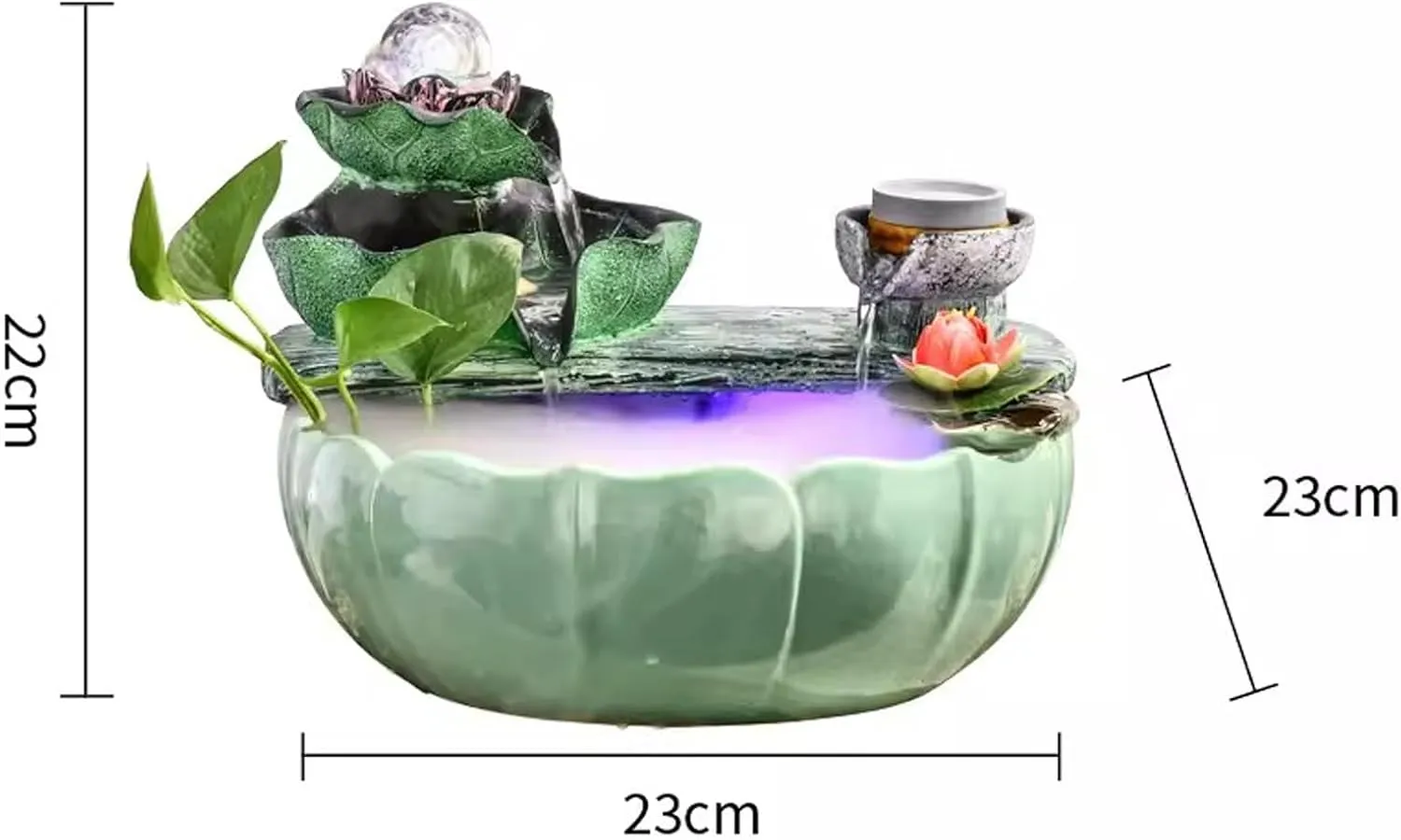Tabletop Fountain Alpine Fountain Small Decoration Recycling Indoor Crystal Fish Tank Opening Gift Attraction Wealth Desktop Decoration Desktop Fountain Water Fountain (Size : Small)