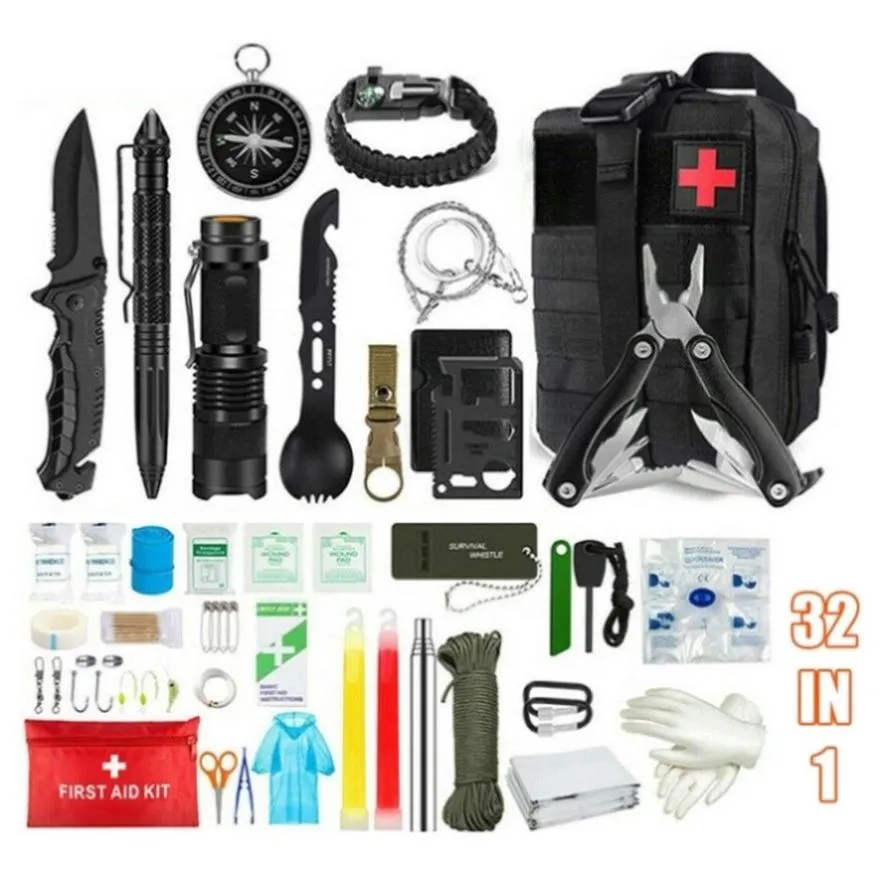 Tactical Emergency Survival Kit Outdoor Sports Hiking Camping SOS Tool Equipment V201-FAZ0039BU8AU
