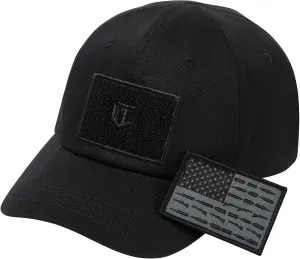 Tactical Hat with Flag Patch Camo Military Army Hats Adjustable Trucker Baseball Cap Soft Top for Shooting