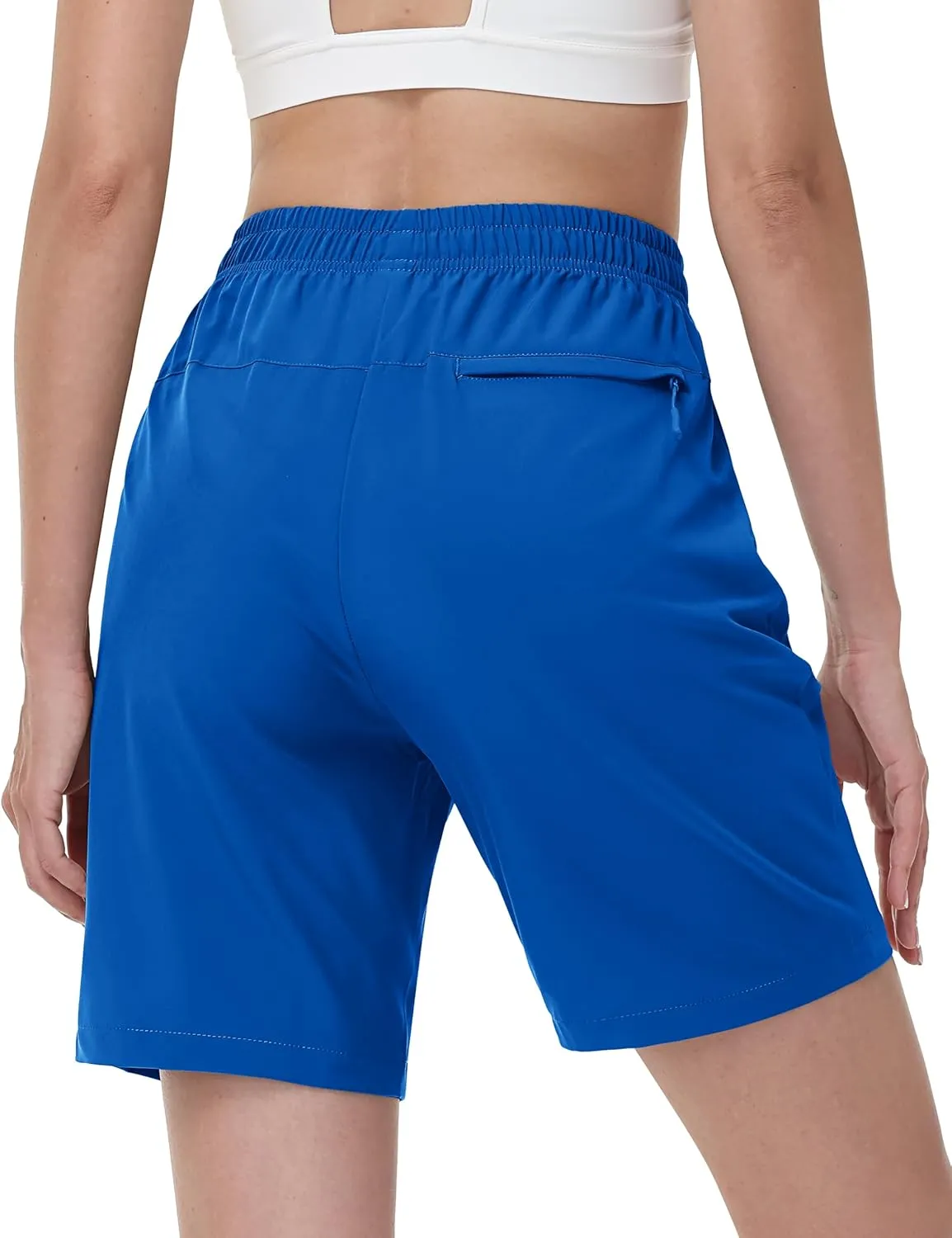 TACVASEN Women's Hiking Shorts Quick Dry Lightweight 8" Water Resistant Athletic Shorts with Pockets Outdoor Golf Active