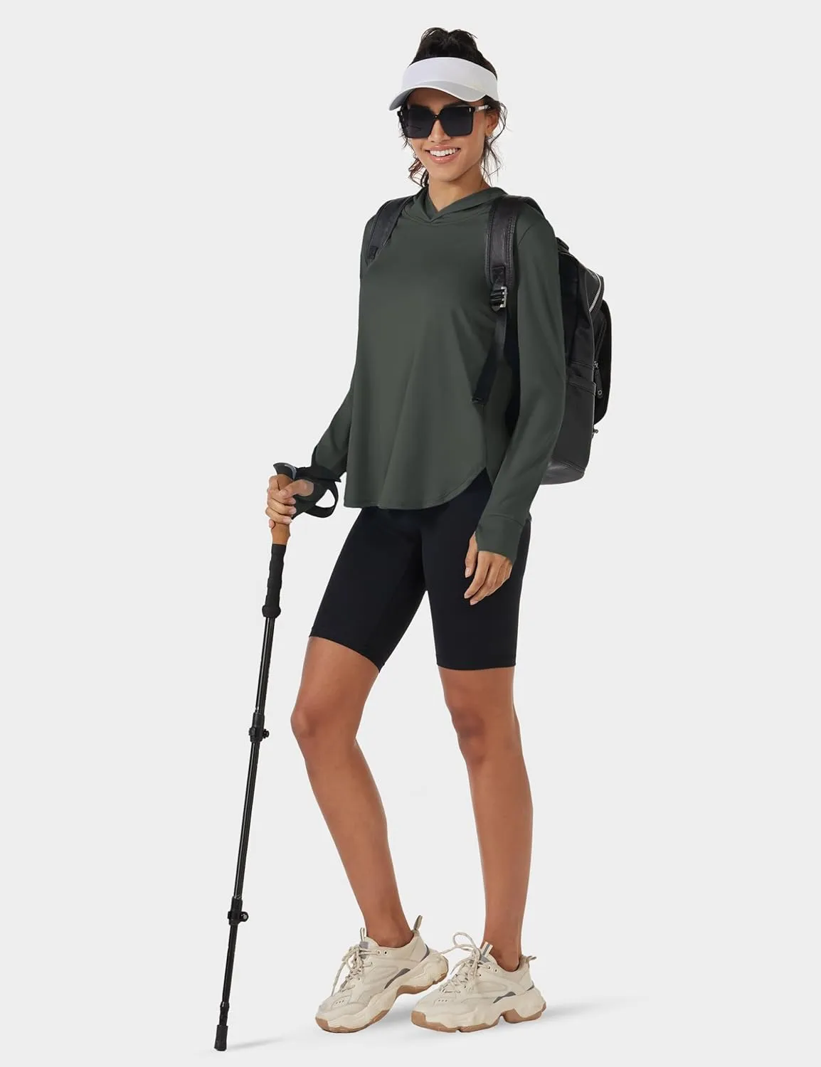 TACVASEN Women's UPF 80  UV Protection Hoodie Lightweight Long Sleeves Quick Dry Fishing Running Workout Shirt Outdoor