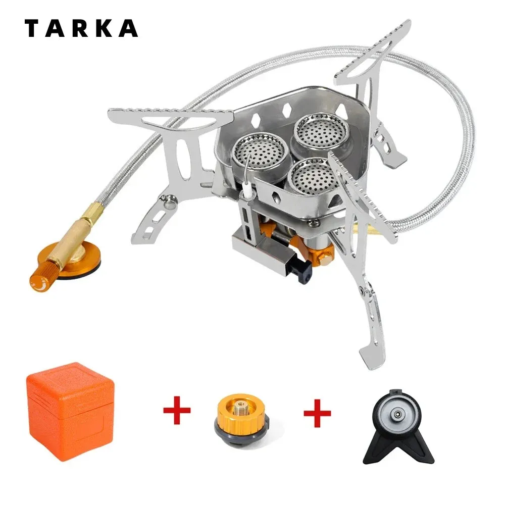 TARKA 3 Heads Gas Stove – Folding 5800W Camping Burner for Outdoor Cooking & BBQ