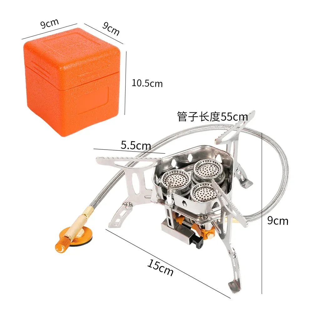 TARKA 3 Heads Gas Stove – Folding 5800W Camping Burner for Outdoor Cooking & BBQ