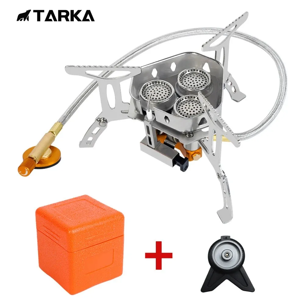 TARKA 3 Heads Gas Stove – Folding 5800W Camping Burner for Outdoor Cooking & BBQ