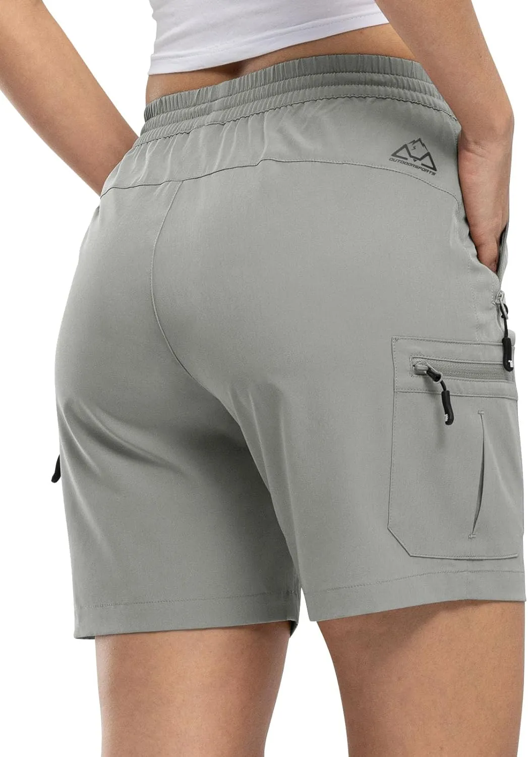 TBMPOY Women's Hiking Cargo Shorts Lightweight Quick Dry Athletic Summer Shorts Golf Travel Camping with Zipper Pockets