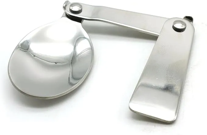 TEMO 4 pc Stainless Steel Three Folding Camping Spoon Dish Washer Safe, 2.25 Inch Folding Length