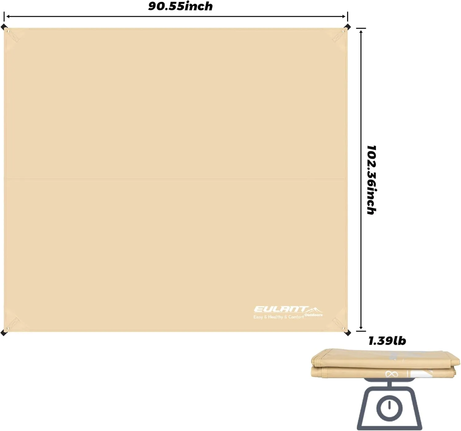 Tent Footprint, 210D Oxford Cloth Camping Tent Tarp, PU 3000 Waterproof Ground Sheet Mat for Tent, Backpacking, Hiking, Beach