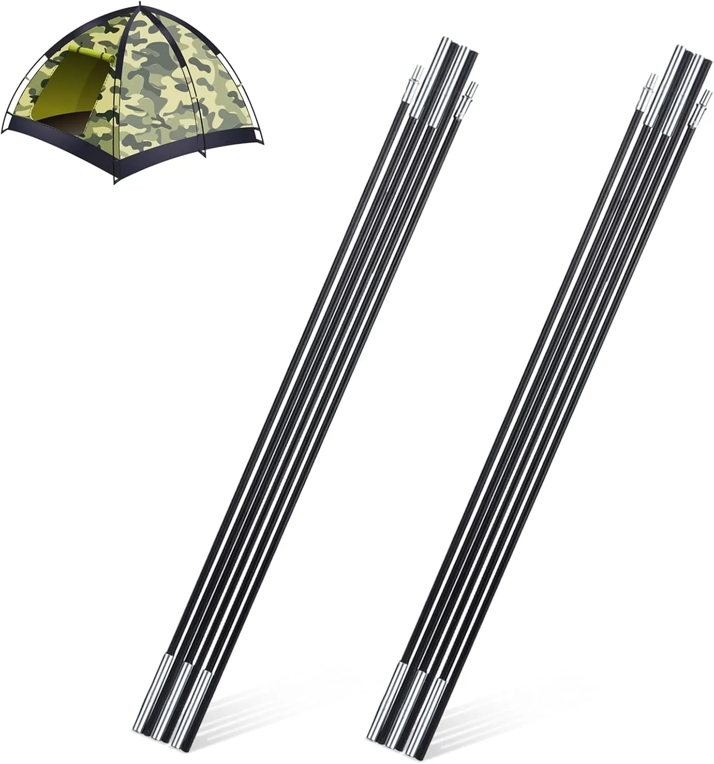 Tent Poles, Fiberglass Camping Tent Poles Replacement Aluminum Camping Rod Accessories Multifunction Foldable Tent Poles