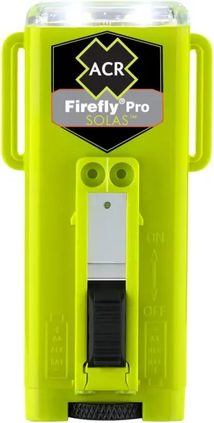 The ACR Firefly PRO LED Military Grade Strobe Light features SOS and Steady-On modes, SOLAS, USCG, and MED Approvals, Offering Exceptional High-Visibility Signaling in Emergencies - 3970.3