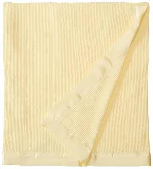 Thermal Waffle Weave Baby Blanket with Satin Nylon Trim (Yellow)