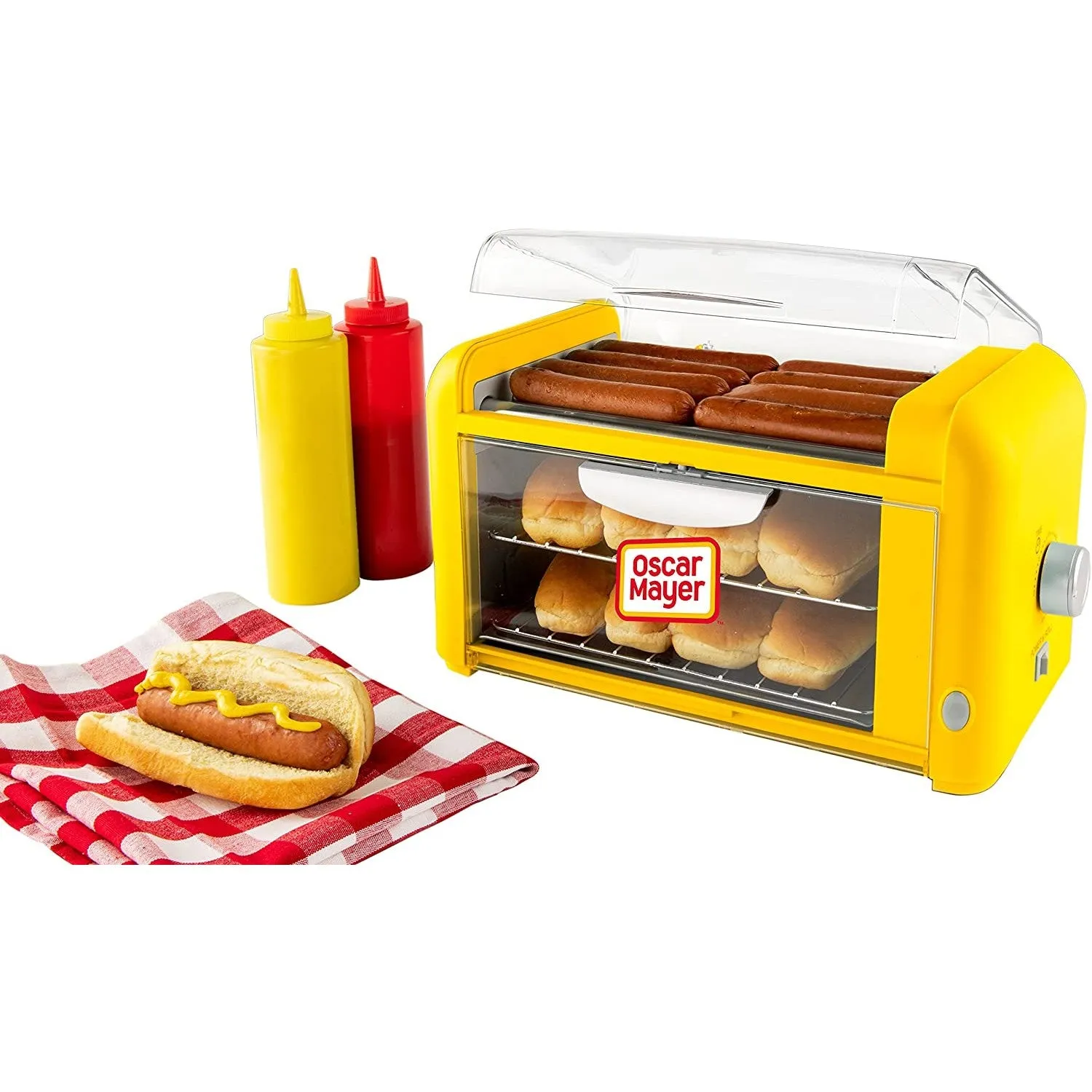 This extra large hot dog griller oven will toast your buns in no time
