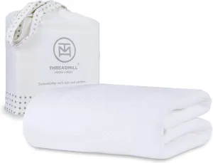 Threadmill Luxury Cotton Blanket for King Size Bed | All-Seasons Breathable Oeko TEX 100% Cotton King Size Blanket | Cozy Soft Thermal fits California King Size Bed 106 x92 inches | White