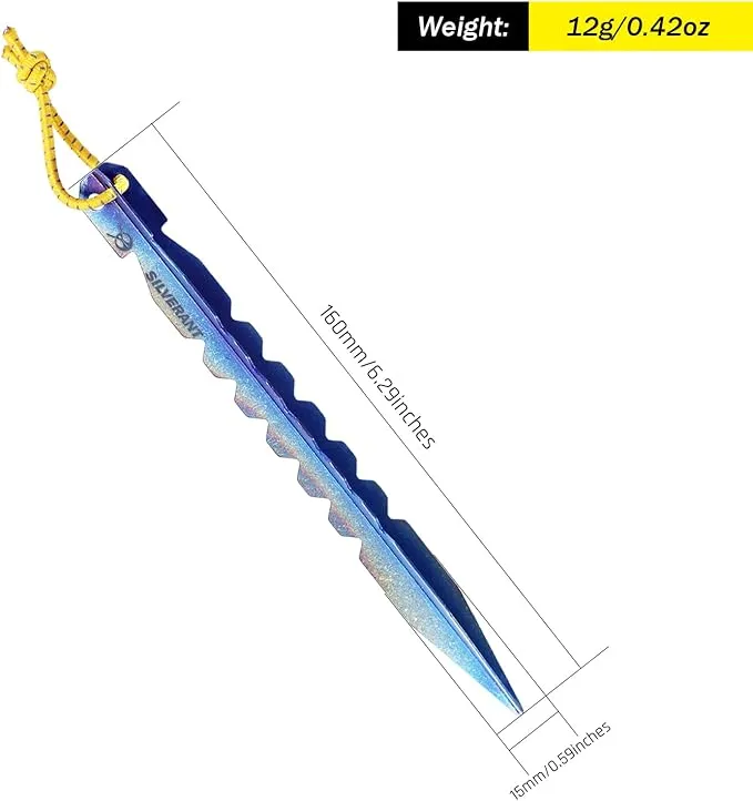 Titanium Tent Stakes, Heavy Duty Tent Spikes Ultralight Tent Pegs with Hook Canopy Stakes for Camping, Backpacking, Gardening-Medium Size-1Pcs