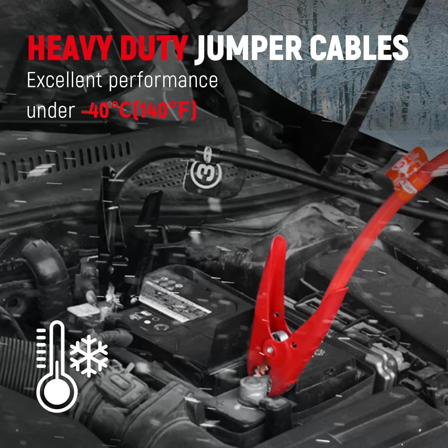 TOPDC 1 Gauge 25 Feet Jumper Cables for Car, SUV and Trucks Battery, Heavy Duty Automotive Booster Cables for Jump Starting Dead or Weak Batteries with Carry Bag(TD-P0125)