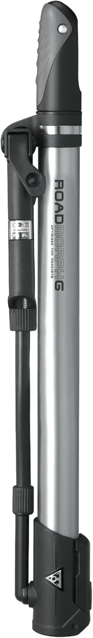 Topeak Road Morph G Bike Pump with Gauge, Black/Silver, 3.8” x 2.2” x 1.1”, TRP-3G