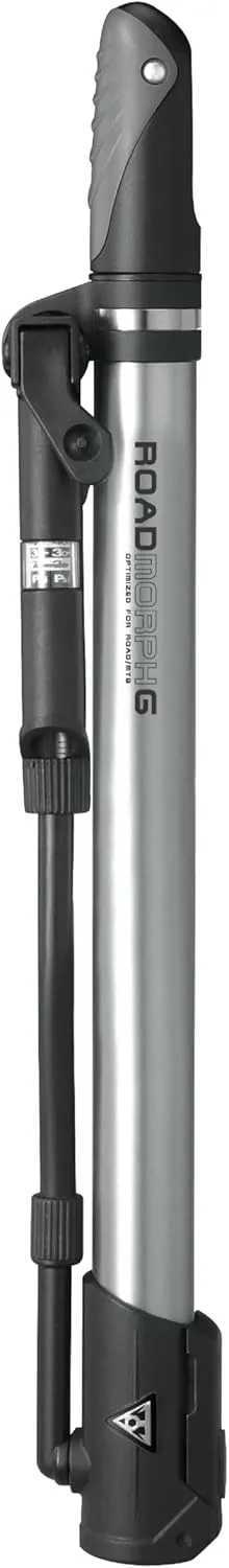 Topeak Road Morph G Bike Pump with Gauge, Black/Silver, 3.8” x 2.2” x 1.1”, TRP-3G