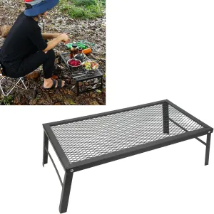 Topyond Camping Grill, Portable Campfire Grill with Heavy Duty Iron, Waterproof Cooking Rack for Outdoor Barbecue, Camping Cooking Gear for Backpacking and Campers
