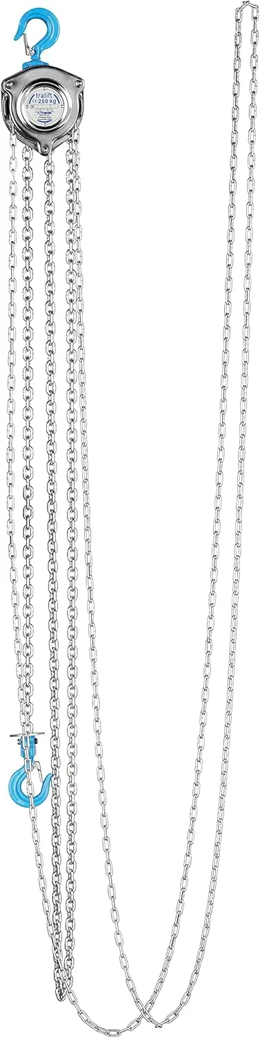 Tractel Manual Chain Hoist | 1/4 Ton - 500 lbs Capacity | 10 ft Steel Chain | Industrial-Grade Steel for Construction, Workshops, Garages | Tralift 56429