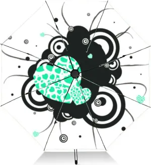 Travel Umbrella for Rain Windproof Floral Patterns Automatic Cute Portable Compact Umbrella for Women Purse Backpack Car Black Sun UV Protection