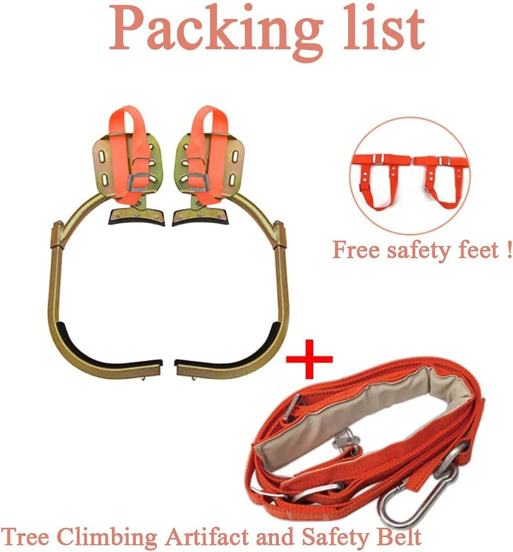 Tree Climbing Gear Climbing Spikes Easy-to-Use Tree Climbing Equipment, Non-Slip Stainless Steel Crampons,400Model