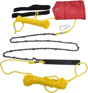 Tree Limb Hand Rope Chain Saw 63 Teeth High Hardness Comfortable Handle Folding Pocket Chainsaw for Tree Pruning 48 Inch