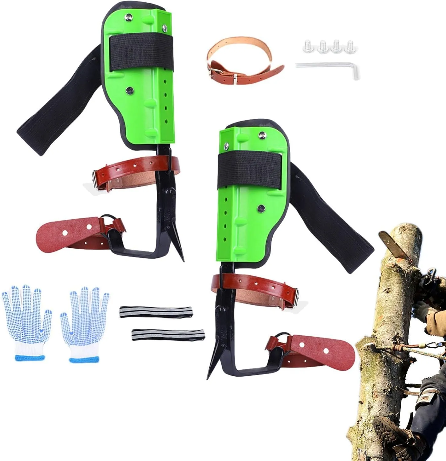 Tree Spikes for Climbing - Tree Climbing Kit, Tree Climbing Safety Gear | Tree Climbing Upgraded Tree Climbing Gear Steel Forging, Height Adjustable Tree Climbing Tool Set for Logging Tree Surgen