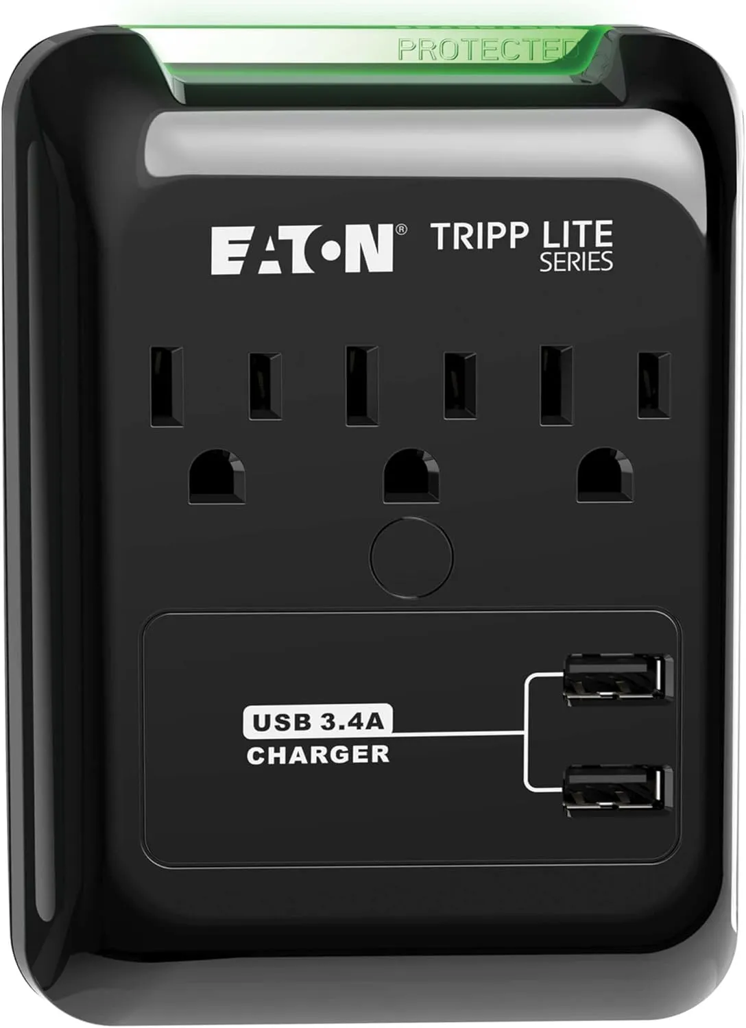 Tripp Lite 3 Outlet Portable Surge Protector Power Strip, Direct Plug in, 2 USB, & $5,000 Insurance (SK30USB) Black