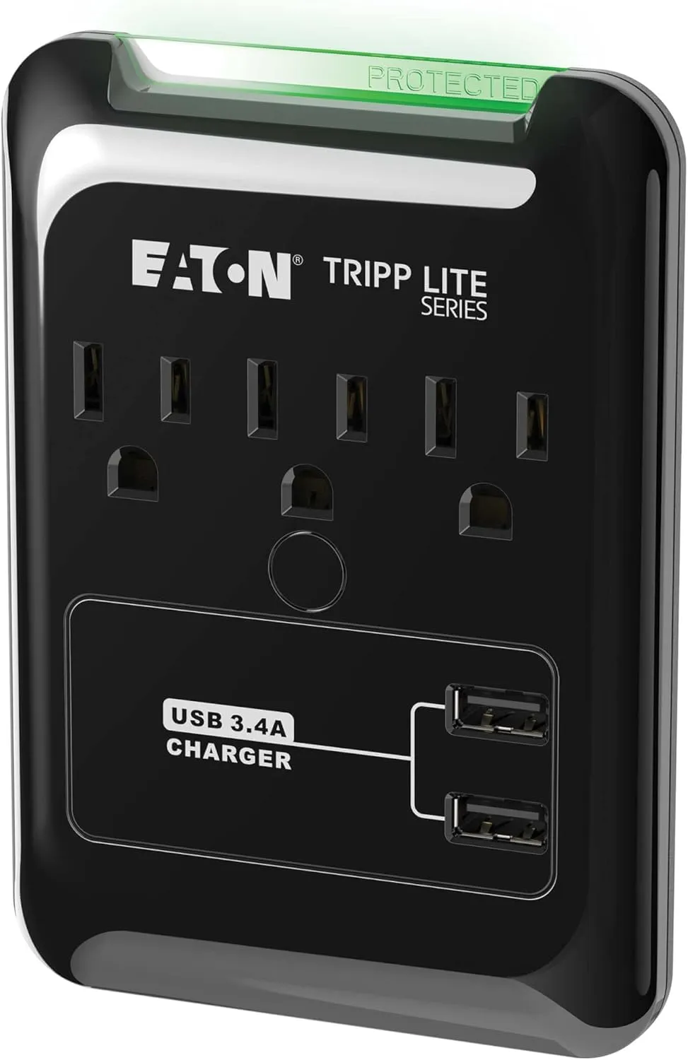 Tripp Lite 3 Outlet Portable Surge Protector Power Strip, Direct Plug in, 2 USB, & $5,000 Insurance (SK30USB) Black