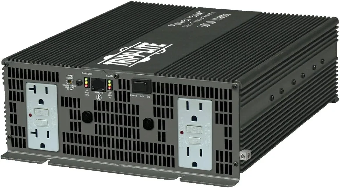 Tripp Lite PV3000GFCI Heavy Duty Inverter 3000W 12V DC to AC 120V 5-15R GFCI 4 Outlet