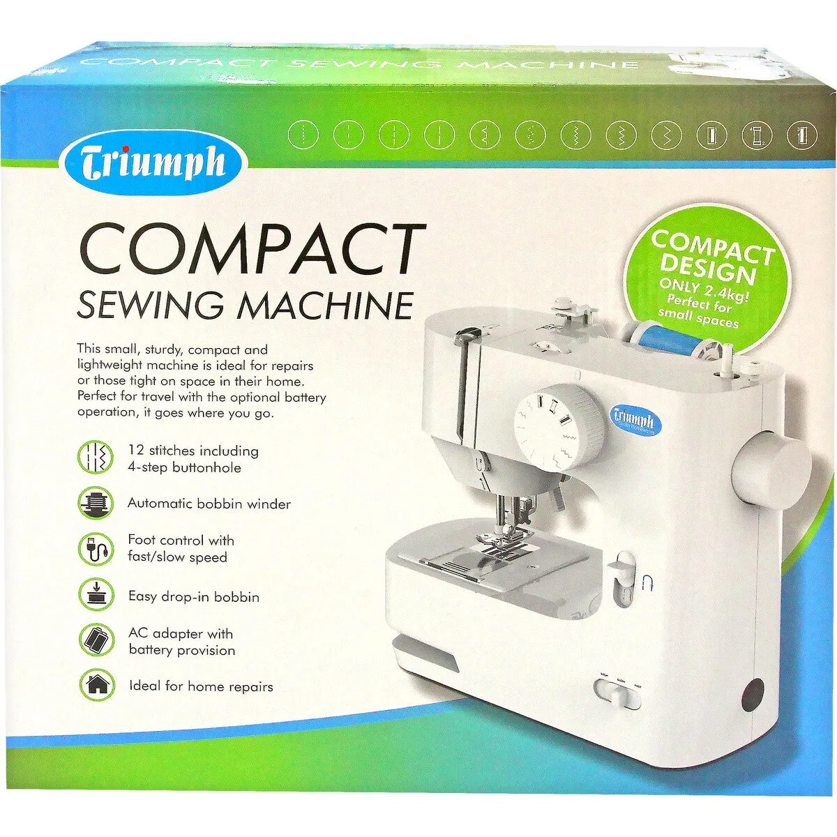 Triumph Compact Sewing Machine - White