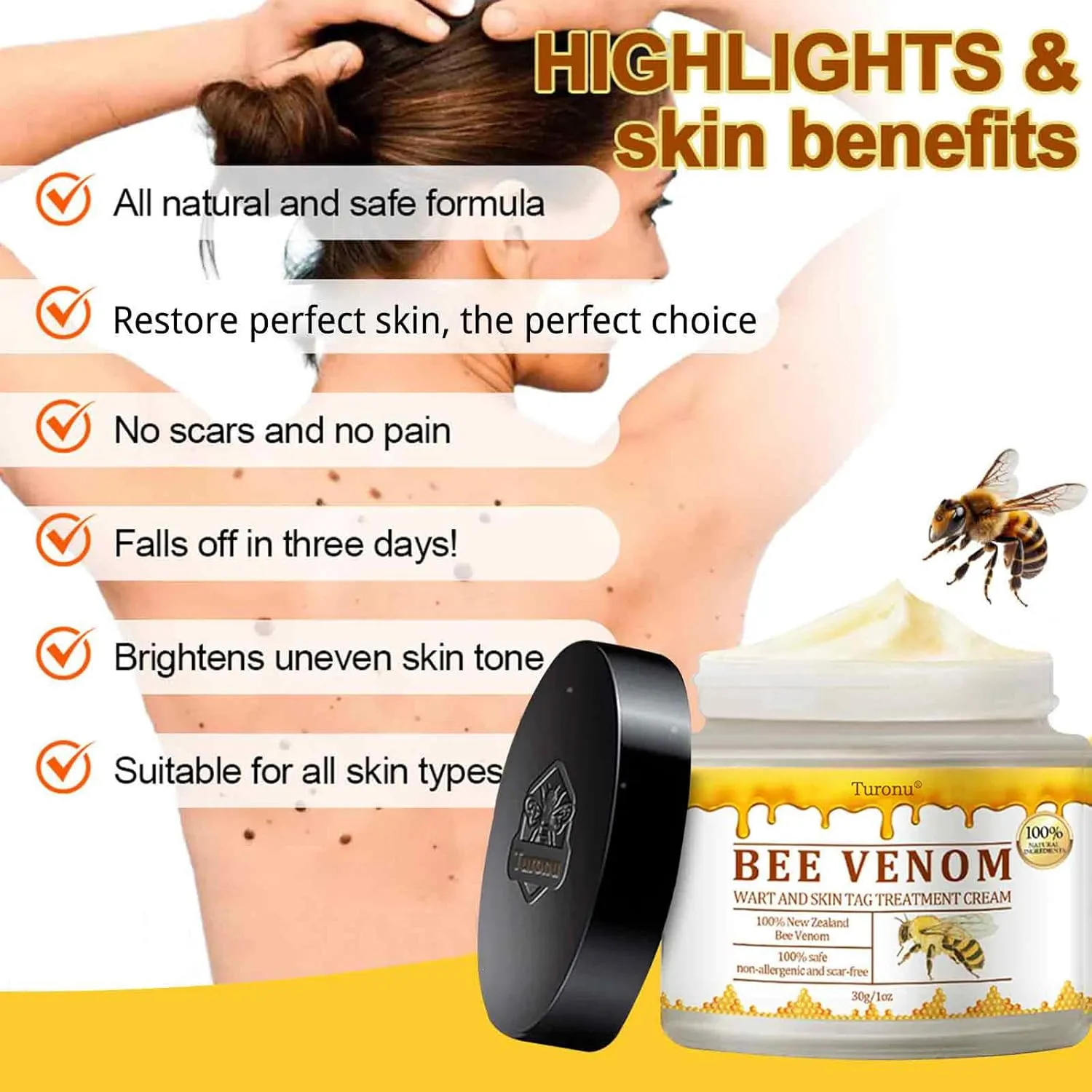 Turanu Bee Venom Treatment Cream, 2024 New Professional Bee Venom Repair Cream, Bee Venom Hydrating Moisturizing Cream for All Skin Types (2 Bottle)