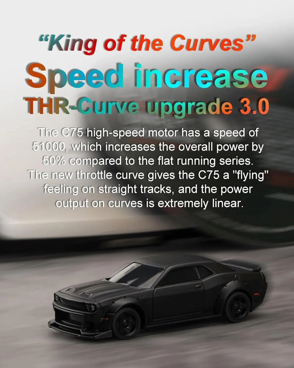Turbo Racing 1:76 Scale RC Sport Car, Table Racing 2.4GHZ Remote Control Mini Model Car with Full Proportional RTR for Adults Toys (C75-Black)