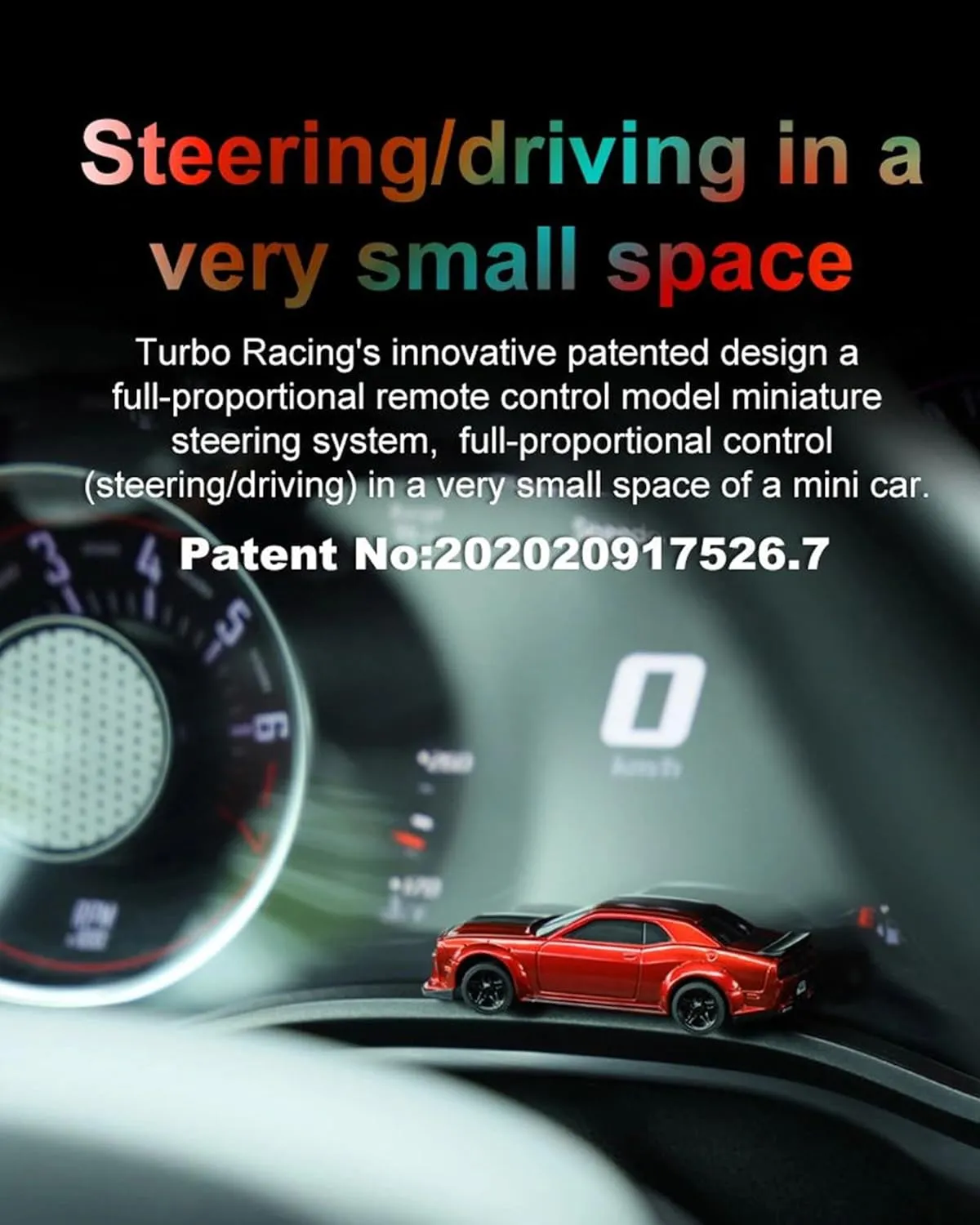 Turbo Racing 1:76 Scale RC Sport Car, Table Racing 2.4GHZ Remote Control Mini Model Car with Full Proportional RTR for Adults Toys (C75-Black)