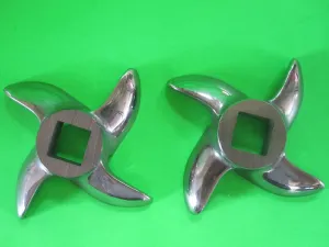 TWO PACK Size #8 meat grinder knives from Butcher-Baker. Stainless Steel for LEM Cabelas MTN and others