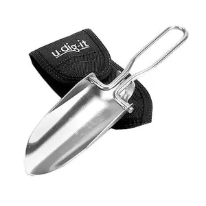 U-Dig-It Pro Stainless Steel Folding Hand Shovel w-Pouch