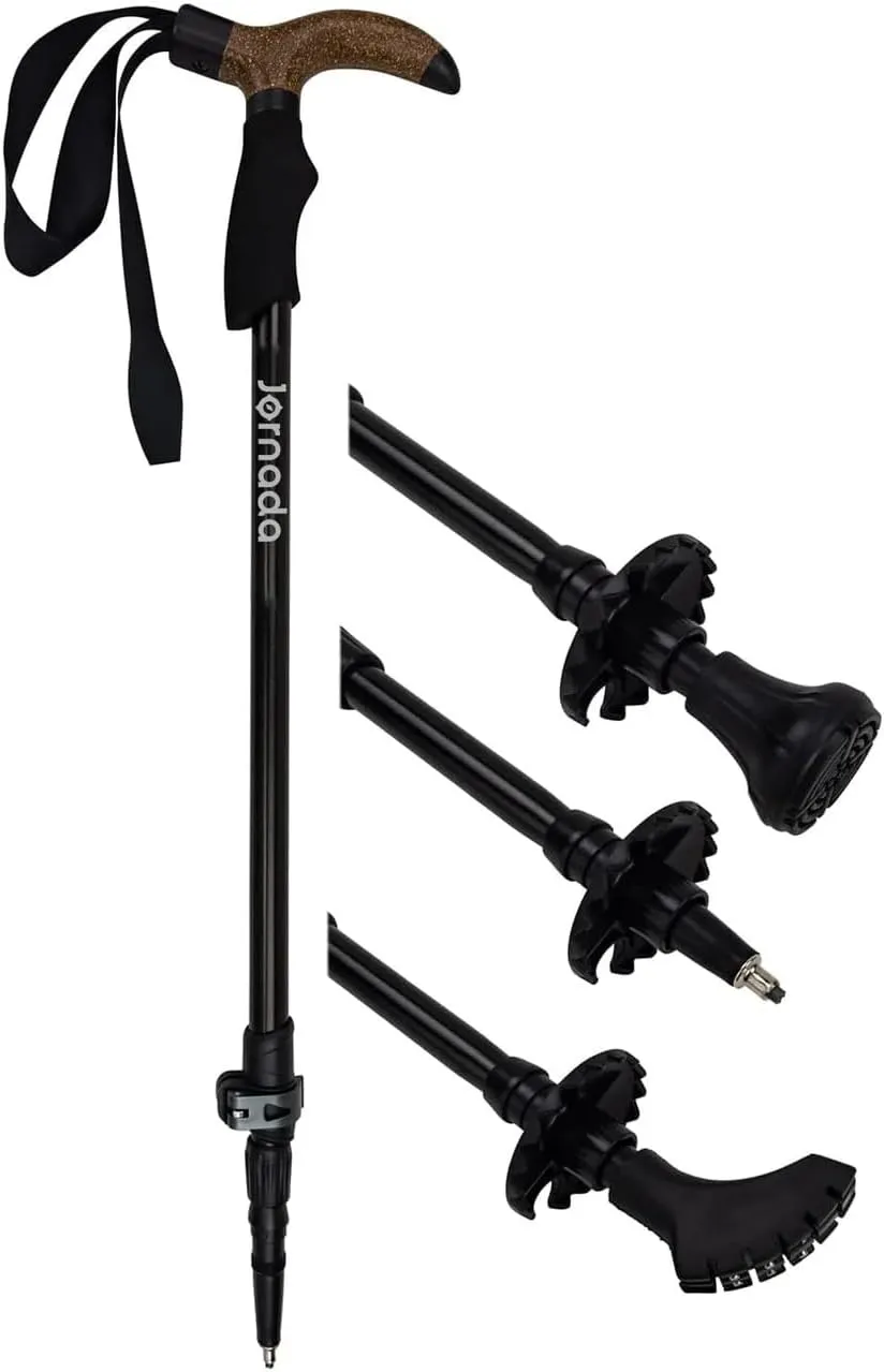 Ultralight Collapsible Aluminum Trekking Poles – Adjustable 25''–53'' Folding Hiking Walking Sticks with Ergonomic Cork Handles for Men, Women, Seniors – Perfect for Trekking and Nordic Walking - 1