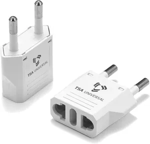 United States to Indonesia/Bali Travel Power Adapter to Connect North American Electrical Plugs to Indonesian Outlets for Cell Phones, Tablets, eReaders, and More (2-Pack, White)