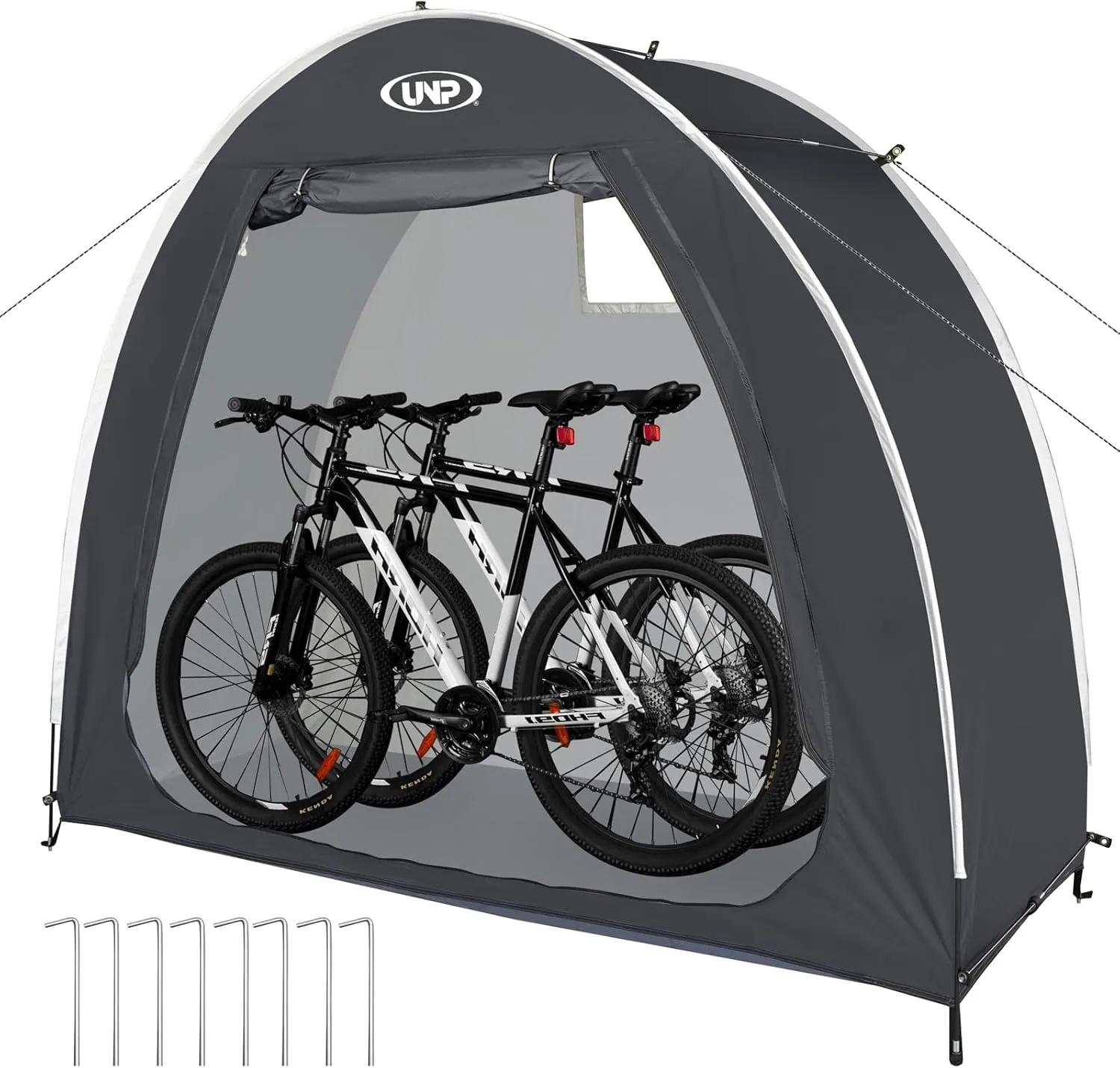 UNP Bike Storage Shed Tent, Portable Outdoor Bike Storage Tent with 210D Oxford Thick PU4000 Waterproof for 1/2/3/4 Bikes, Bike Covers Storage Shed Tent for Bicycles, Lawn Mower, Garden Tools
