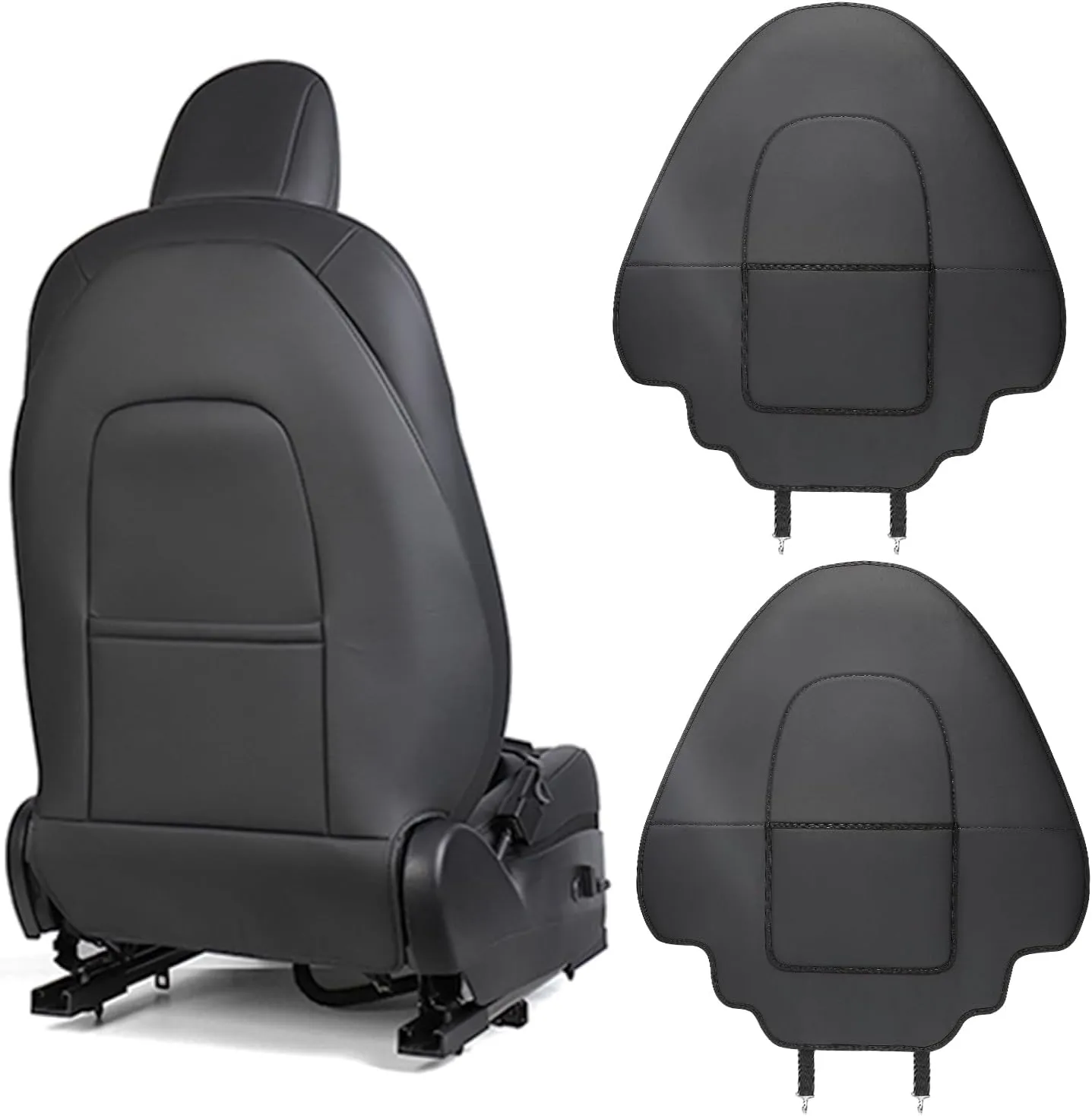 Upgrade 2024 for Tesla Model Y/3/S/X Accessories Back Seat Cover Seatback Protector for Kids Kick Protector Mats Waterproof Scratchproof Leather Protection Organizer Pocket