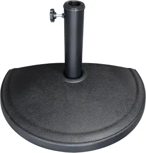 US Weight Half Round 20 lb Patio Umbrella Base - Adjustable Umbrella Stand for Posts up to 1.9 in - Sun and Weather Resistant - Half Round Design with Textured Surface