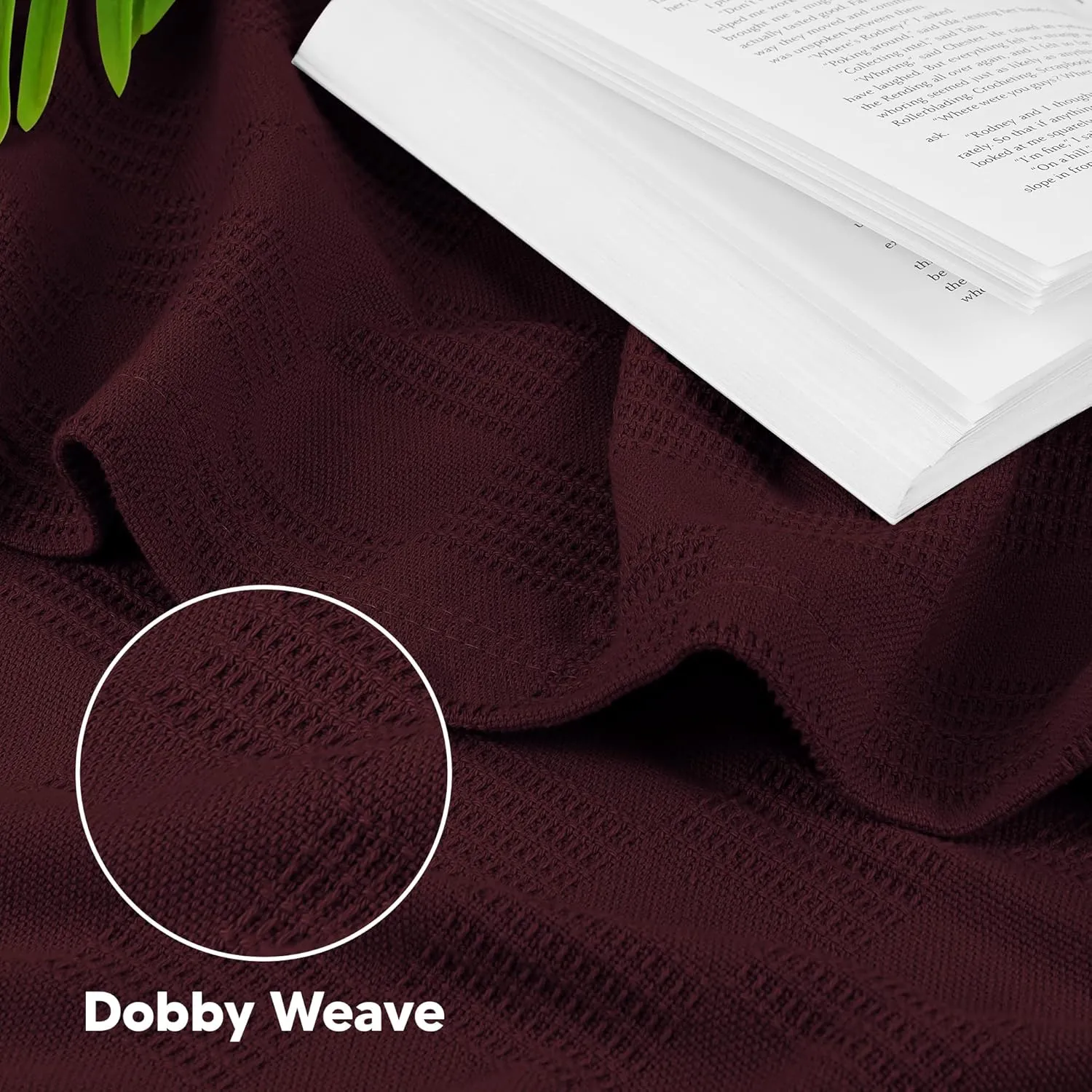 Utopia Bedding Burgundy 100% Cotton Blanket [Queen Size - 90x90 Inch] 350GSM Lightweight, Soft and Breathable Thermal Blanket for All Seasons